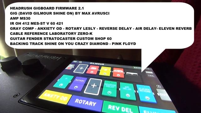 HEADRUSH GIGBOARD DAVID GILMOUR SHINE ON BY MAX AVRUSCI смотреть онлайн