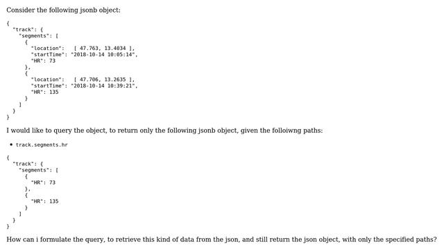Databases: postgres jsonb return specific paths of json object смотреть онлайн
