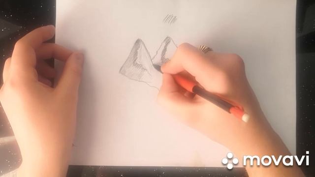 Поэтапное рисование горного пейзажа смотреть онлайн