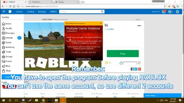 [ROBLOX]: How to play on multiple accounts or more смотреть онлайн