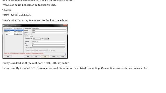 Unable to connect to an Oracle XE database from another PC, or a local program / webpage смотреть онлайн