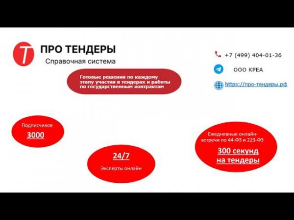 Презентация о системе про-тендеры.рф