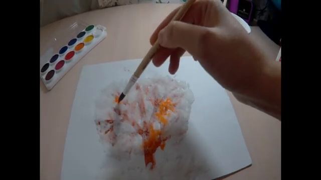 Нетрадиционная техника рисования солью "Осеннее дерево" смотреть онлайн