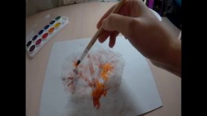 Нетрадиционная техника рисования солью "Осеннее дерево"