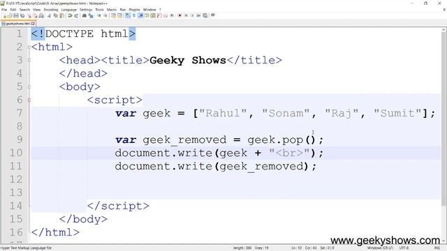 pop Method in JavaScript (Hindi) смотреть онлайн