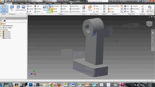 Simple Isometric Shape Example - Autodesk Inventor 2013 смотреть онлайн