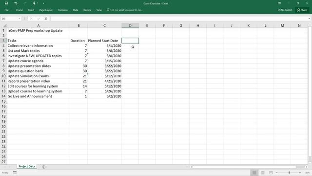 用Excel绘制甘特图 / Draw A Gantt Chart With EXCEL