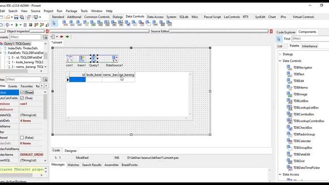 Belajar Lazarus dan database mysql (Insert Data) смотреть онлайн