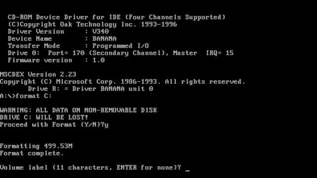 Installing MS-DOS 6.22 in VirtualBox using a single floppy disk смотреть онлайн