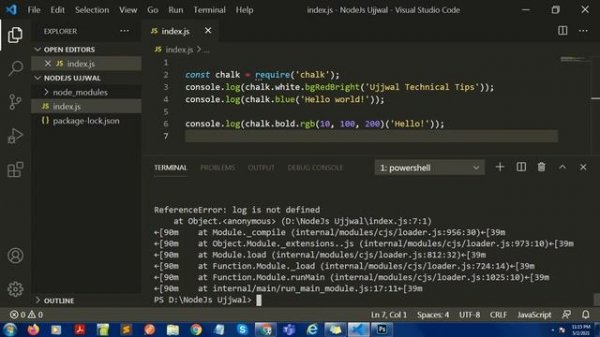 Node js Tutorial #20 || Nodemon in Node.JS | Import Global NPM Module || Ujjwal Technical Tips