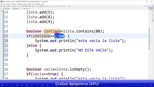 List y ArrayList metodos isEmpty contain sublist en JAVA смотреть онлайн