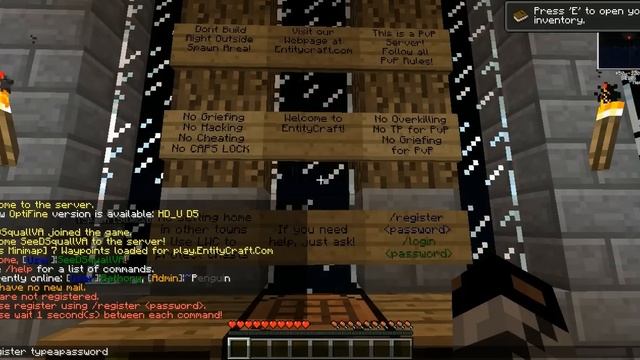 How to register and login to a MineCraft server [xAuth servers] смотреть онлайн