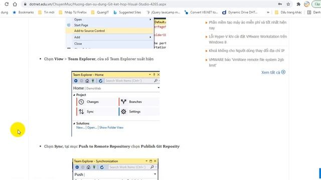 Hướng dẫn sử dụng Git tích hợp vào Visual Studio смотреть онлайн