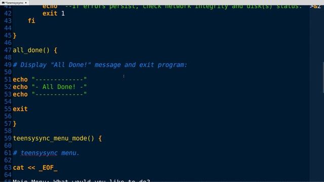 A look at teensysync | BASH scripts with case menus смотреть онлайн