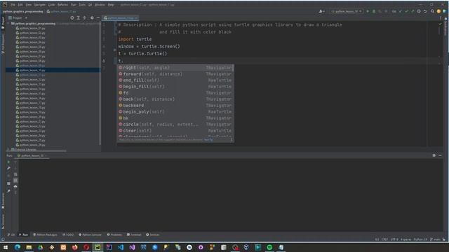 HOW TO DRAW A TRIANGLE USING PYTHON TURTLE GRAPHICS LIBRARY смотреть онлайн