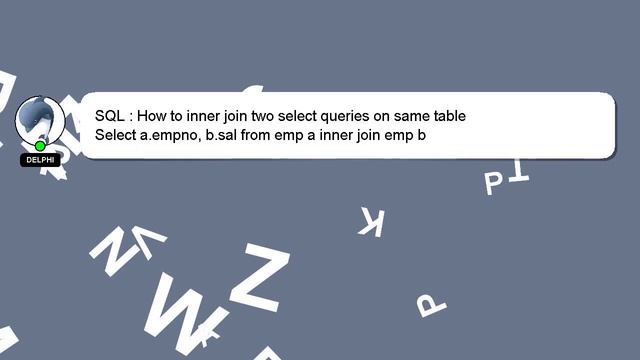 SQL : How to inner join two select queries on same table смотреть онлайн