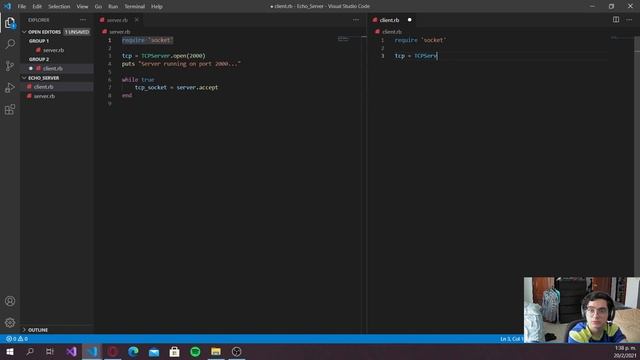 Echo server - Ruby смотреть онлайн
