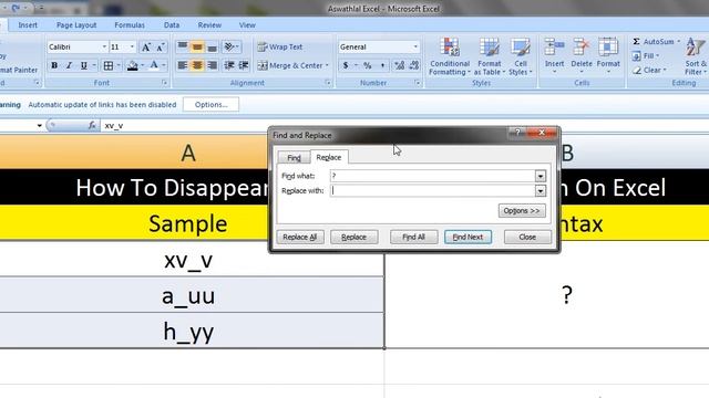 How To Disappear Data By Replacing Function On Excel смотреть онлайн