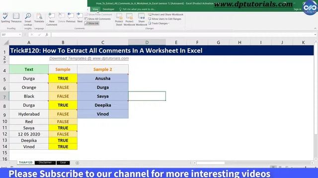 How To Extract All Comments In A Worksheet In Excel || Excel Tricks || dptutorials смотреть онлайн