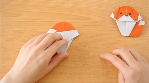 折り紙１枚で犬の作り方  Origami Dog (using only 1 paper)