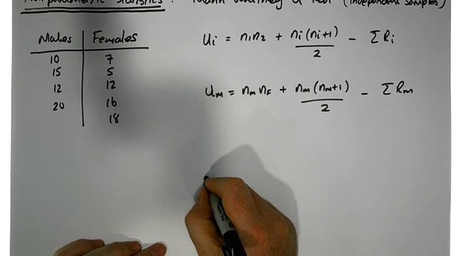 Nonparametric Statistics: Mann Whitney U-Test - Part 1 смотреть онлайн
