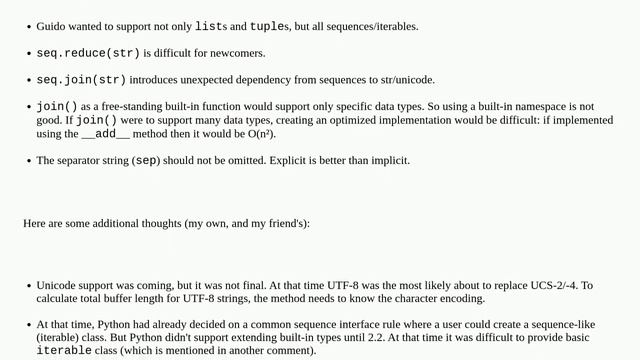 Why is it string.join(list) instead of list.join(string)? смотреть онлайн
