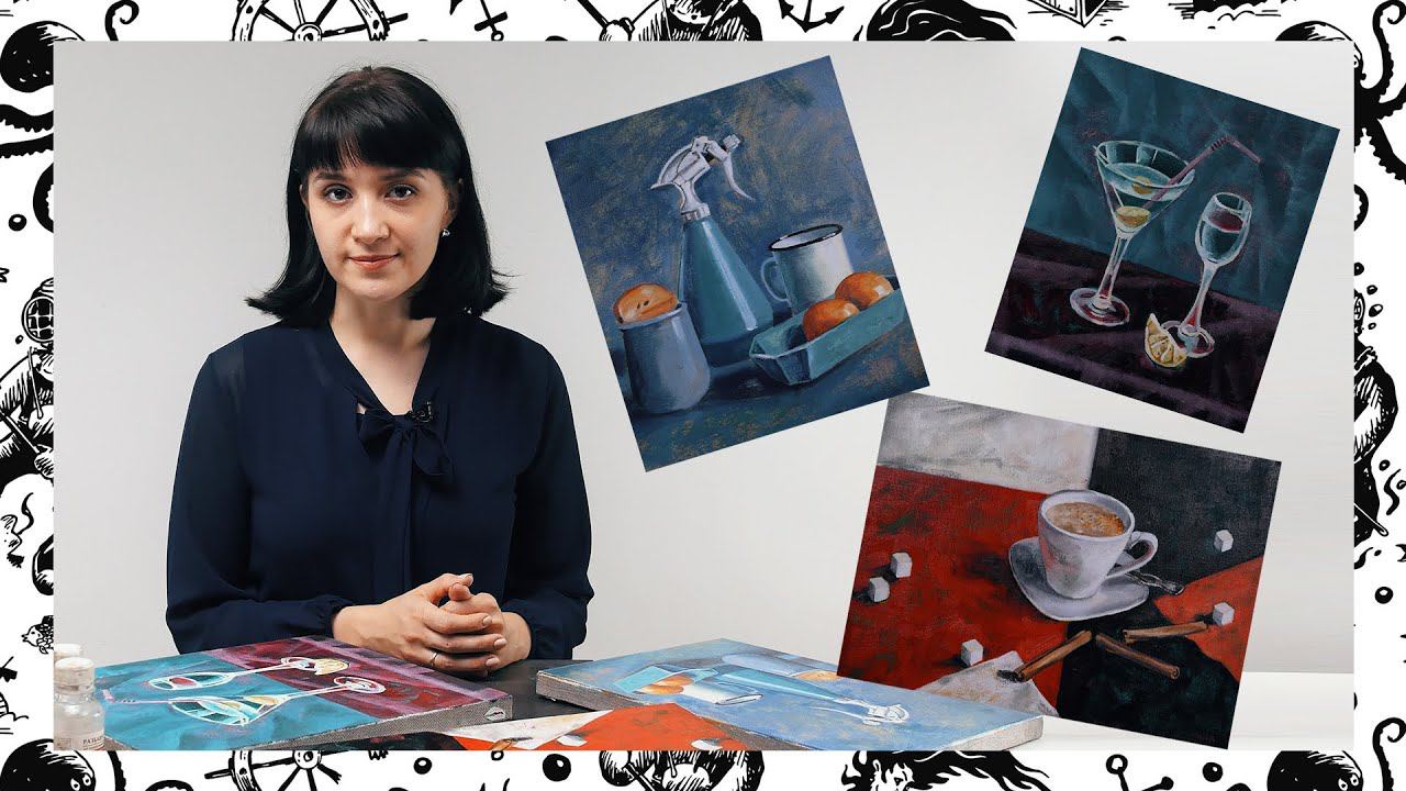 Промо мини-курса «Декоративный натюрморт маслом» смотреть онлайн