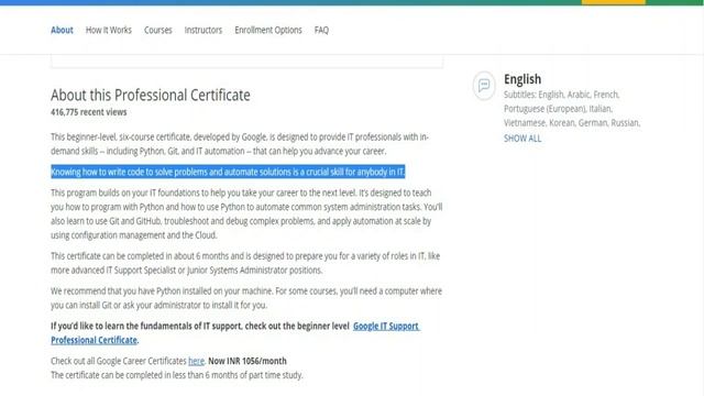 Google IT Automation with Python Professional Certificate | Google Free Python Course Certificate смотреть онлайн