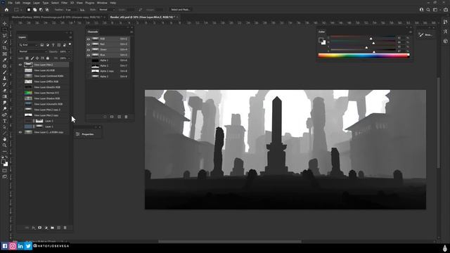 Render Passes for Concept Art l Blender to Photoshop смотреть онлайн