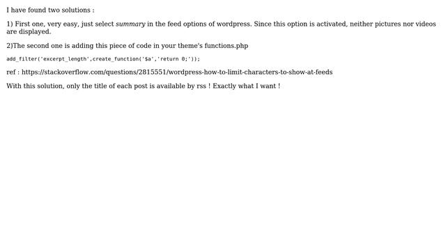 Wordpress: restricted rss feed (2 Solutions!!) смотреть онлайн