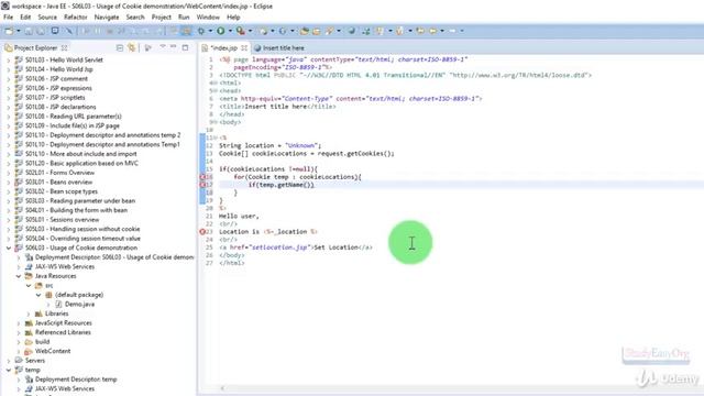 Usage of Cookie Part 2 Reading from Cookie in java jsp servlet смотреть онлайн