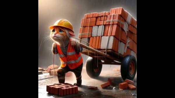 The cat is working to eat. #ai #cats #aicat #cat #catcute #cutecat