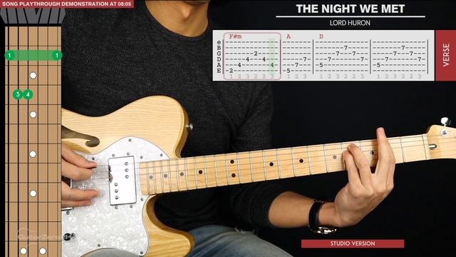 The Night We Met Guitar Tutorial 🎸 Lord Huron Guitar Lesson |Easy Chords + Picking + TAB| смотреть онлайн