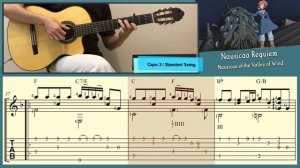 Nausicaa Requiem / Nausicaa of the Valley of the Wind (Guitar) [Notation + TAB]
