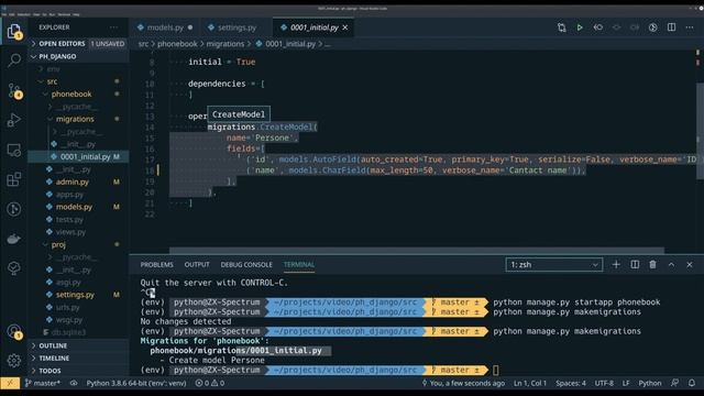 02. Django 3.1. Web-приложение "Телефонная книга" - Создание приложения, создание Моделей. смотреть онлайн