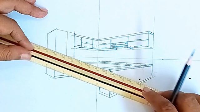 Sketching Interior course EP# 19 | How to draw Kitchen Design Two-Point Perspective смотреть онлайн