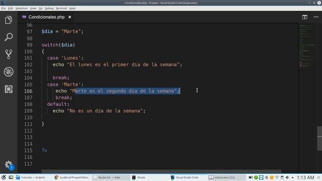 switch-case, if anidados, elseif y ejemplo paractico en PHP. смотреть онлайн