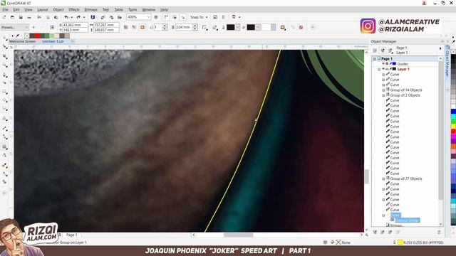 JOKER Joaquin Phoenix SPEED ART Part 1 | CorelDRAW смотреть онлайн