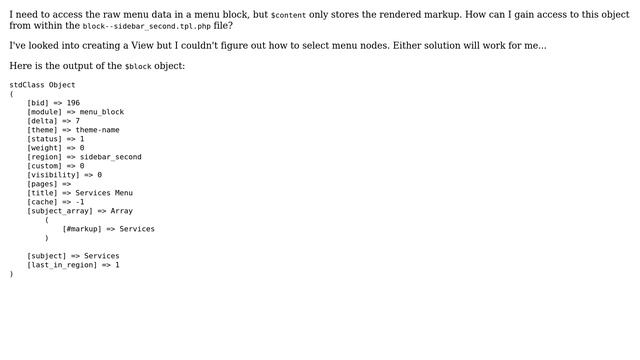Drupal: Raw menu data in block.tpl.php (2 Solutions!!) смотреть онлайн