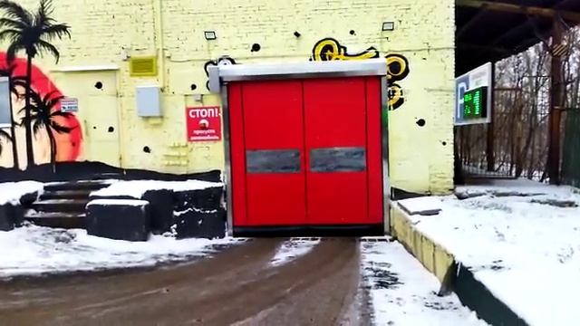 Скоростные ворота пленочные Ево. Наружная ворот установка в Перми . смотреть онлайн