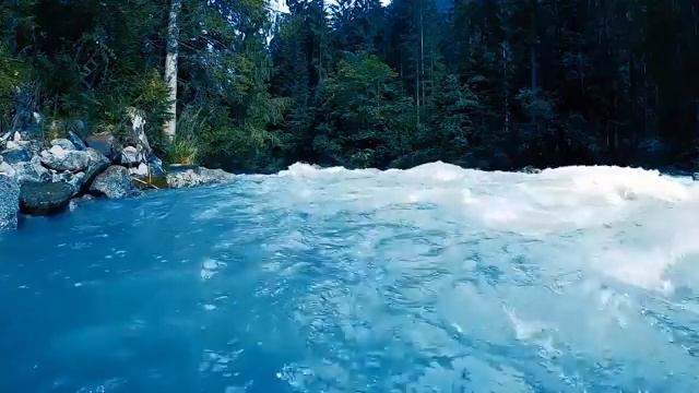 Fast turquoise mountain river relaxing Sounds. Nature White Noise for sleep (10 hours). смотреть онлайн