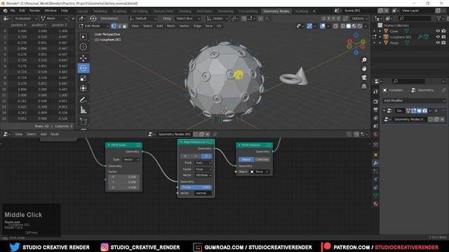 Blender Geometry node "Normal" attribute modelling tutorials in hindi. "Face normal" attribute смотреть онлайн