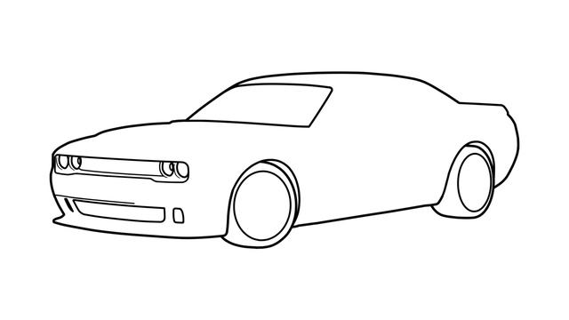 How to draw a DODGE CHALLENGER HELLCAT 2018 / drawing dodge challenger 2019 step by step смотреть онлайн