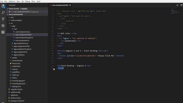 Angular 5 and 4 Events Binding Example смотреть онлайн