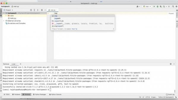 Python text to speech|| change text into any language || Learn python