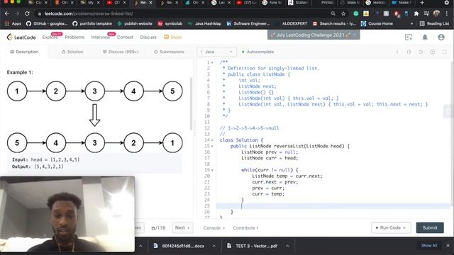 LeetCode #206 Reverse Linked List - Java смотреть онлайн