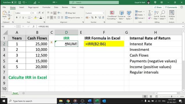 Calculate IRR in Excel смотреть онлайн