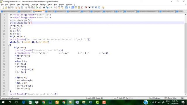 Bisection method in "r" language смотреть онлайн