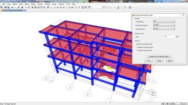 Design G+3 Storey Concrete Building in SAP2000 -9 | Assign Dead load and live load in CSI SAP 2000 смотреть онлайн