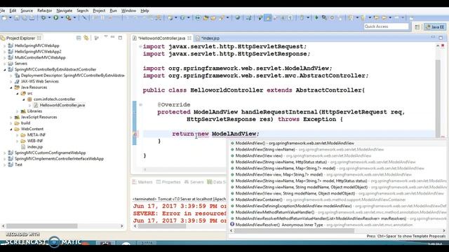 6.Create Spring MVC controller by extending AbstractController class смотреть онлайн